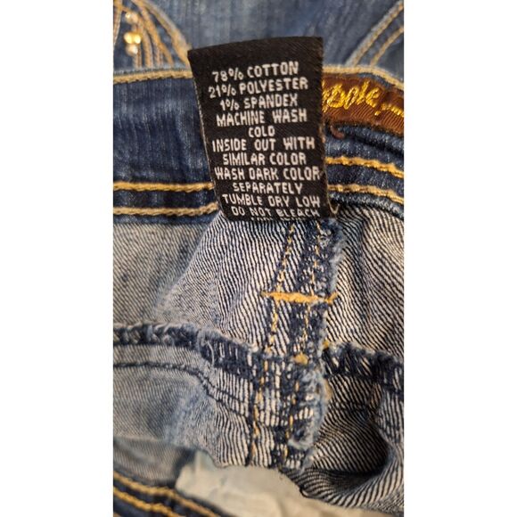 VINTAGE Y2K 90'S SOUTHPOLE WOMEN DENIM JEAN CUT OFF SPORTY SHORTS PLUS SIZE 18 - Picture 6 of 6